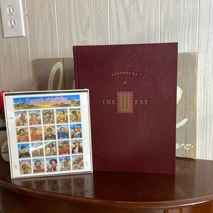 Legends of the West collection book with sheet of stamps